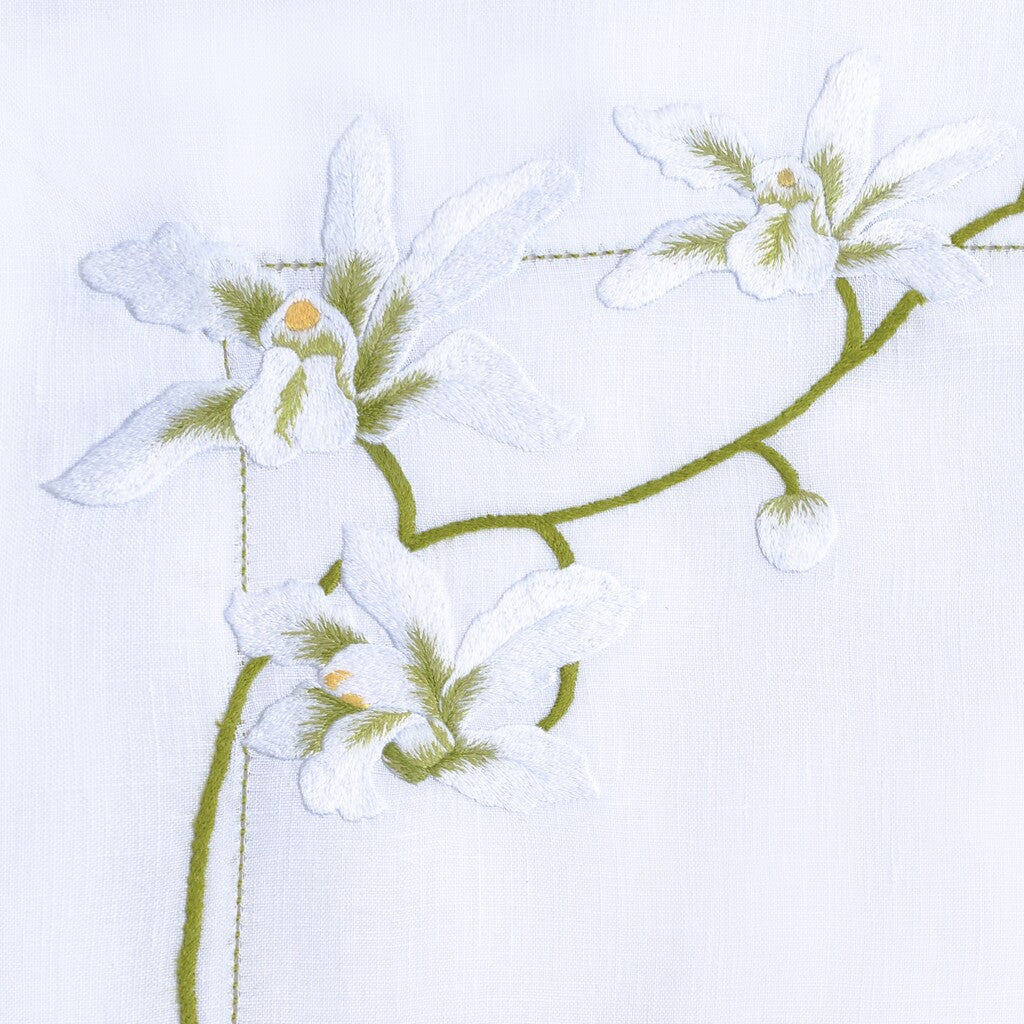 Table - Placemat - Orchidées (Hand Embroidered)