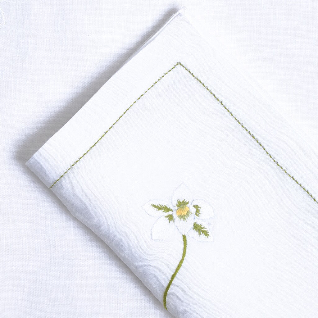 Table - Placemat - Orchidées (Hand Embroidered)