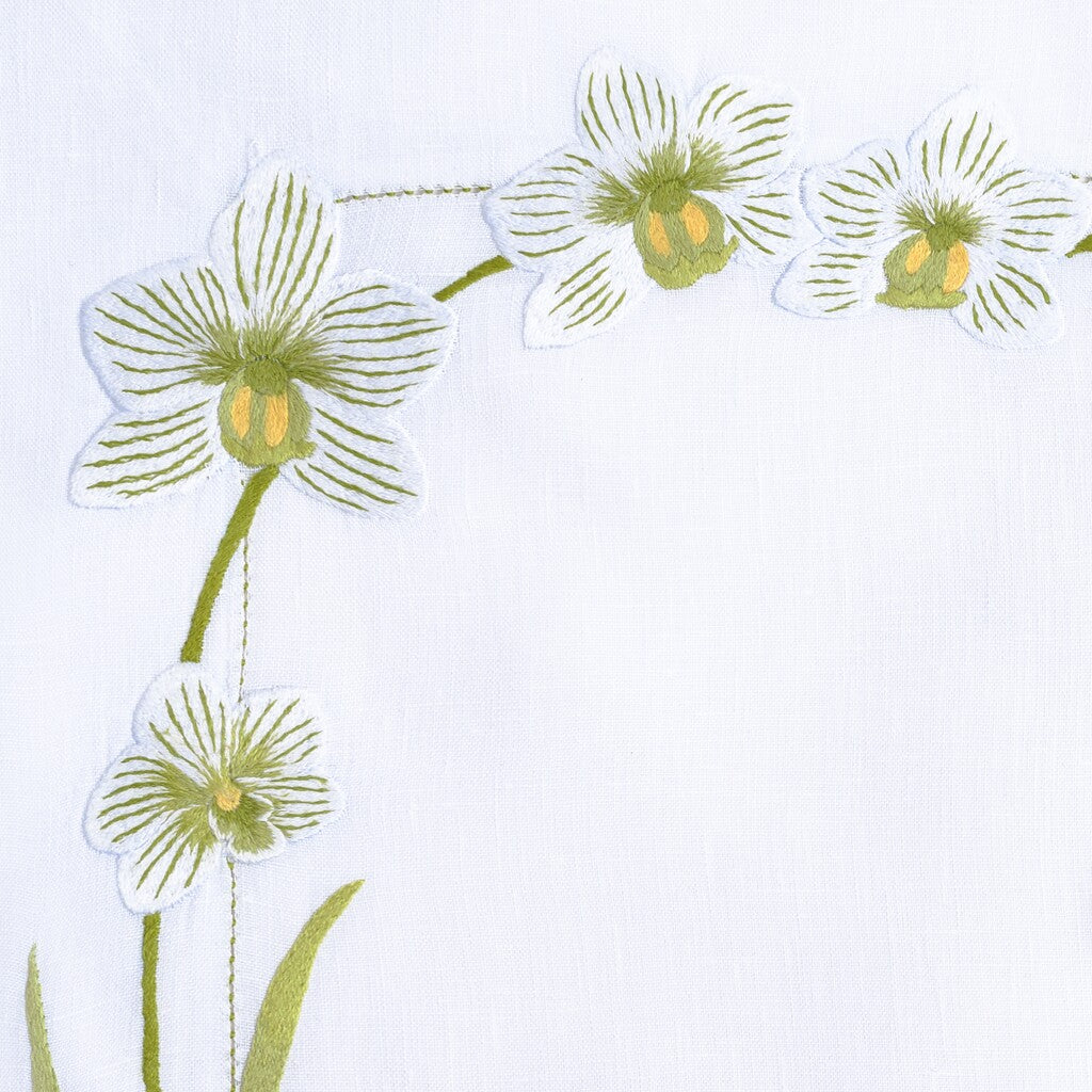 Table - Placemat - Orchidées (Hand Embroidered)