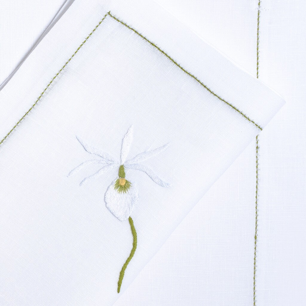 Table - Placemat - Orchidées (Hand Embroidered)