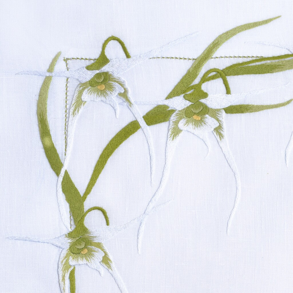 Table - Placemat - Orchidées (Hand Embroidered)