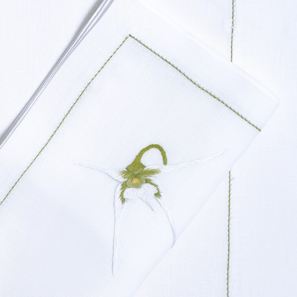 Table - Placemat - Orchidées (Hand Embroidered)